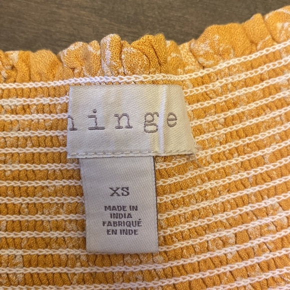 Hinge yellow floral midi skirt elastic waist size XS lined‎ - Picture 6 of 6